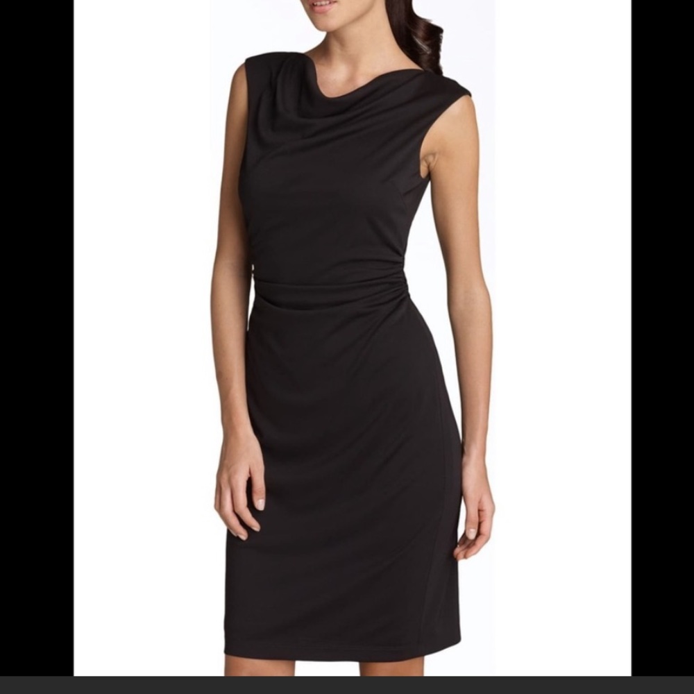 David Meister Cowl Neck Sheath sz 8